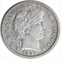 1905-S Barber Silver Half Dollar AU Uncertified #241