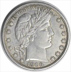 1906-D Barber Silver Half Dollar AU58 Uncertified #1235
