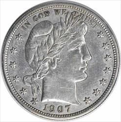 1907-D Barber Silver Half Dollar AU Uncertified #150
