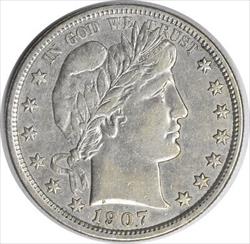 1907-S/S Barber Silver Half Dollar RPM1 EF Uncertified #214