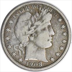 1908-O Barber Silver Half Dollar VF Uncertified #1204