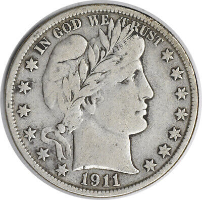 1911-S/S Barber Silver Half Dollar FS-501 VF Uncertified #209
