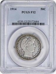 1914 Barber Silver Half Dollar F12 PCGS