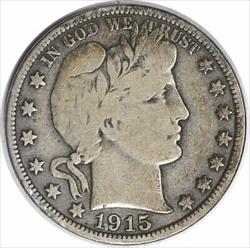 1915 Barber Silver Half Dollar F Uncertified #1120