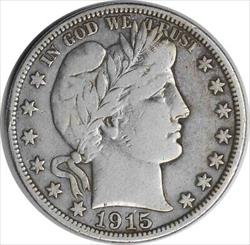 1915 Barber Silver Half Dollar VF Uncertified #338