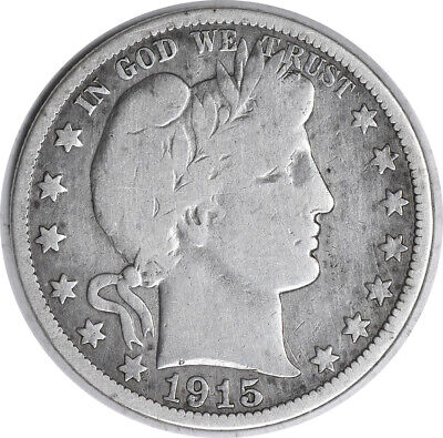1915 Barber Silver Half Dollar VG Uncertified #1110