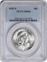 1953-S Franklin Silver Half Dollar MS66 PCGS