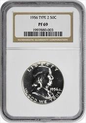 1956 Franklin Silver Half Dollar Type 2 PR69 NGC