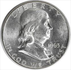 1963 Franklin Silver Half Dollar MS63 Uncertified #330