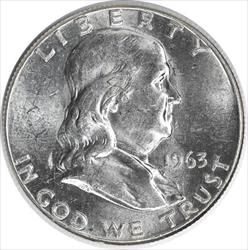 1963 Franklin Silver Half Dollar MS63 Uncertified #331