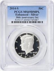 2014-S Silver Kennedy Half Dollar Enhanced MS69DMPL PCGS