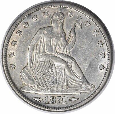 1874 Liberty Seated Half Dollar Arrows AU Uncertified #222