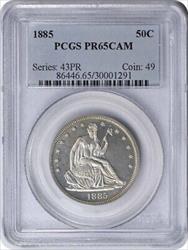 1885 Liberty Seated Silver Half Dollar PR65CAM PCGS