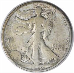 1919-D Walking Liberty Silver Half Dollar F Uncertified #126