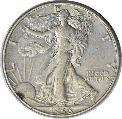 1938-D Walking Liberty Silver Half Dollar Choice EF Uncertified #318