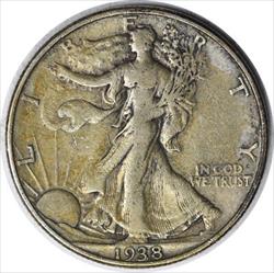1938-D Walking Liberty Silver Half Dollar VF Uncertified #231