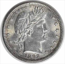 1892 Barber Silver Quarter MS63 Uncertified #150