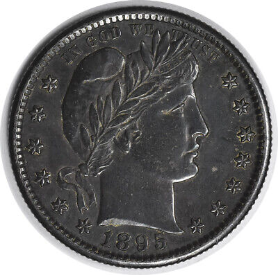 1895-S/S Barber Silver Quarter RPM1 AU Uncertified #520
