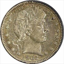 1902-O Barber Silver Quarter AU Uncertified #1123