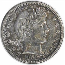 1908-S Barber Silver Quarter AU Uncertified #337