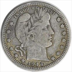 1914-S Barber Silver Quarter F Uncertified #1042