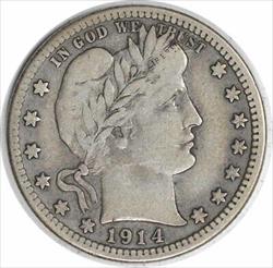 1914-S Barber Silver Quarter F Uncertified #1046