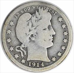 1914-S Barber Silver Quarter VG Uncertified #1115