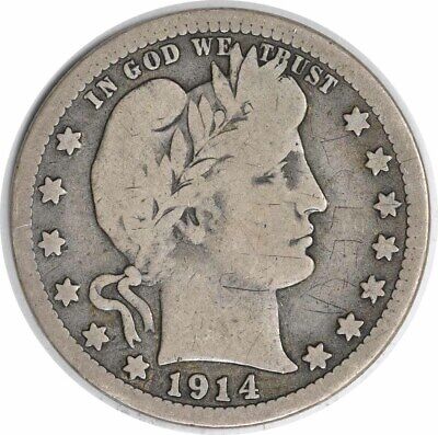 1914-S Barber Silver Quarter VG Uncertified #1119