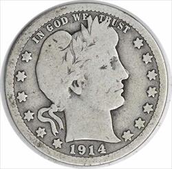 1914-S Barber Silver Quarter VG Uncertified #1120