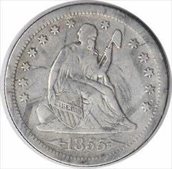 1855-S Liberty Seated Quarter Arrows F Uncertified #252