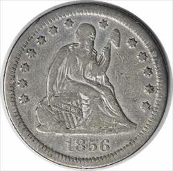 1856 S Liberty Seated  Quarter VF Uncertified #945