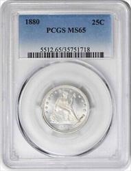 1880 Liberty Seated Silver Quarter MS65 PCGS