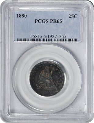 1880 Liberty Seated Silver Quarter PR65 PCGS