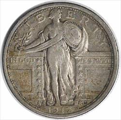 1917-S Standing Liberty Silver Quarter Type 1 VF Uncertified #1153