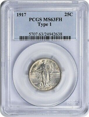 1917 Standing Liberty Silver Quarter Type 1 MS63FH PCGS