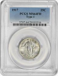 1917 Standing Liberty Silver Quarter Type 1 MS64FH PCGS
