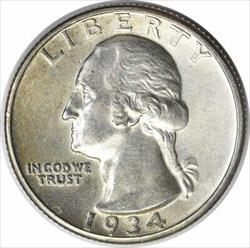 1934-D Washington Silver Quarter MS63 Uncertified #234