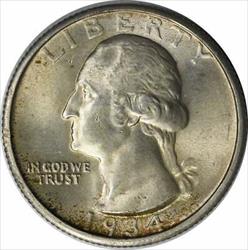 1934-D Washington Silver Quarter MS64 Uncertified #1130