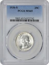 1936-S Washington Silver Quarter MS65 PCGS
