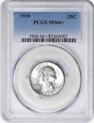 1938 Washington Silver Quarter MS66+ PCGS