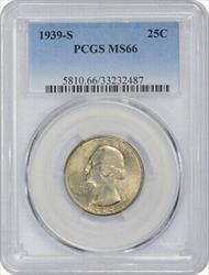 1939-S Washington Silver Quarter MS66 PCGS