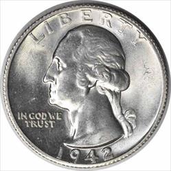 1942-S Washington Silver Quarter MS63 Uncertified #1113