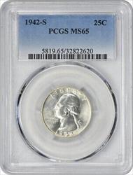 1942-S Washington Silver Quarter MS65 PCGS
