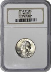1946-D Washington Silver Quarter MS66 NGC
