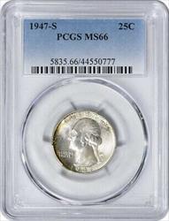 1947-S Washington Silver Quarter MS66 PCGS