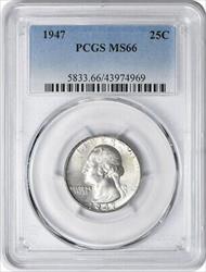 1947 Washington Silver Quarter MS66 PCGS