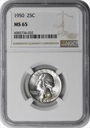 1950 Washington Silver Quarter MS65 NGC