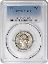 1951 Washington Silver Quarter MS65 PCGS