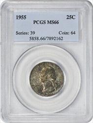 1955-P Washington Quarter MS66 PCGS Toned