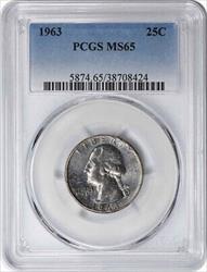 1963 Washington Silver Quarter MS65 PCGS
